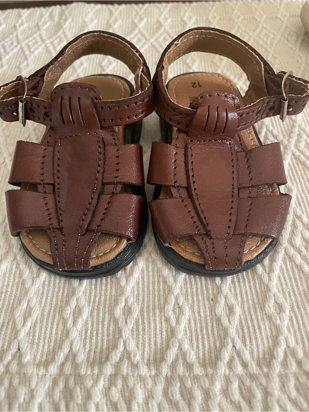 Baby Toddler Mexican Leather Huarache
Sandals Brown Handmade Size 12 New(5) - Picture 6 of 12